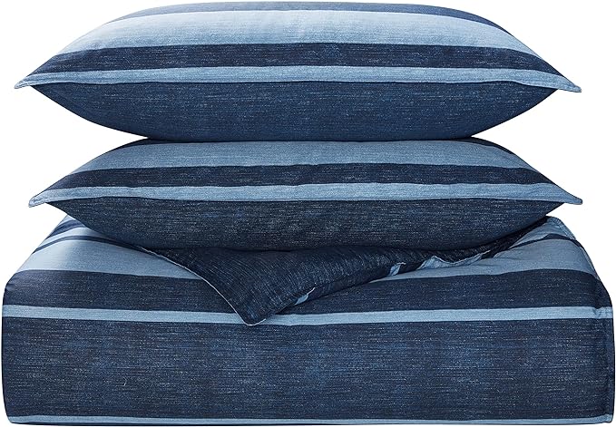 Nautica - Twin Comforter Set, Cotton Reversible Bedding with Matching Sham, Stylish Home Decor, Dorm Room Essentials (Longpoint Blue, Twin/Twin XL) - LeafyLoom