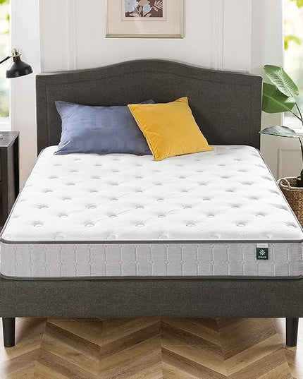 ZINUS 8 Inch Comfort Support Cooling Gel Hybrid Mattress, Queen, Tight Top Innerspring Mattress, Motion Isolating Pocket Springs, Mattress in A Box - LeafyLoom