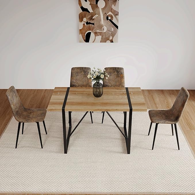 NicBex Haerin-SD-00355-LWJ Dining Chairs, 21.3"x17.1"x33.5", Brown - LeafyLoom