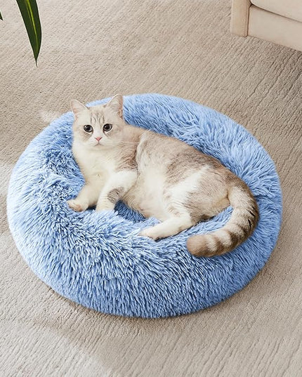 WESTERN HOME WH Calming Dog Bed & Cat Bed, Anti-Anxiety Donut Dog Cuddler Bed, Warming Cozy Soft Dog Round Bed, Dog Cat Cushion Bed for Small Medium Dogs and Cats WESTERNHOME