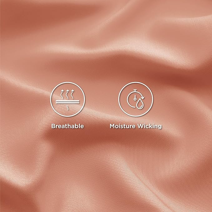 Bedsure Twin XL Sheet Set Dorm Bedding, Cooling Sheets Twin Extra Long Sheets, Rayon Derived from Bamboo, Deep Pocket Up to 16", Hotel Luxury Silky Bedding Sheets & Pillowcases, Coral - LeafyLoom