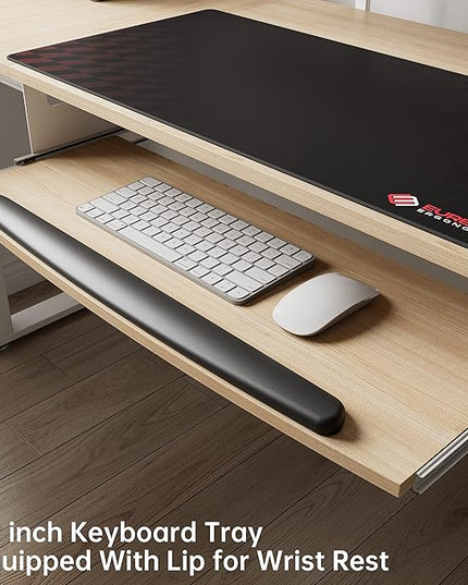 EUREKA ERGONOMIC Standing Desk Adjustable Height 61" Electric Sit Stand Computer Desk L Shaped with Keyboard Tray,Monitor Stand &LED, Dual Motor Memory Presets Sit to Desk Adjustable Desk, Left/Maple - LeafyLoom