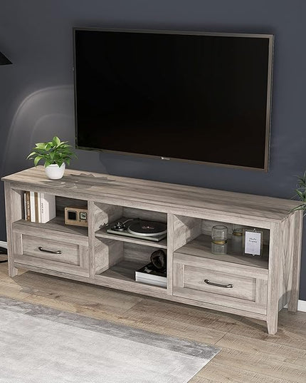NicBex TV Stand for 60 Inch TV TV Console Table with 2 Drawers and 4 High-Capacity Storage Compartment,Entertainment Center with Storage for Living Room,Bedroom,70.08 Inch,Grey - LeafyLoom