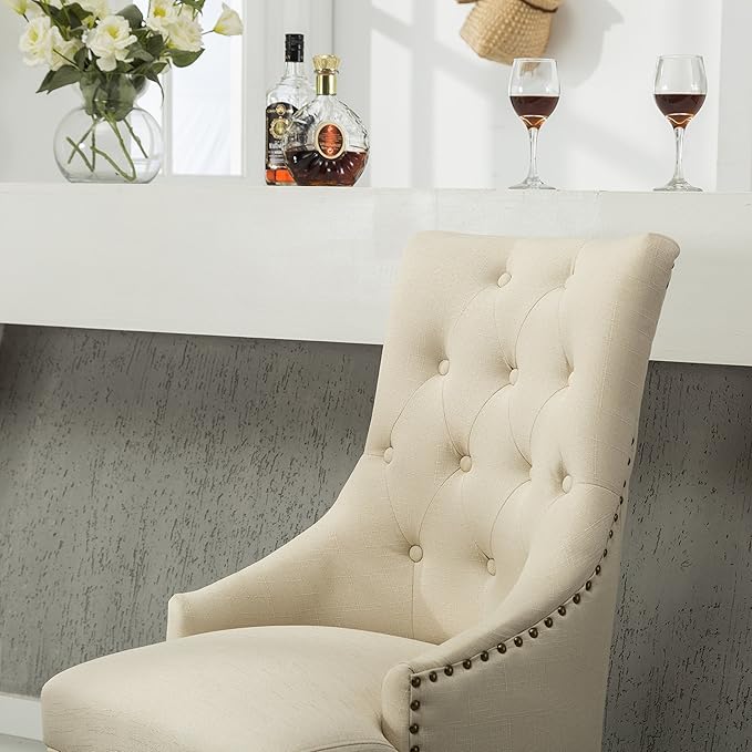NicBex Haerin-SD-00159-LWJ Dining Chairs, 24"x22"x39", Beige - LeafyLoom