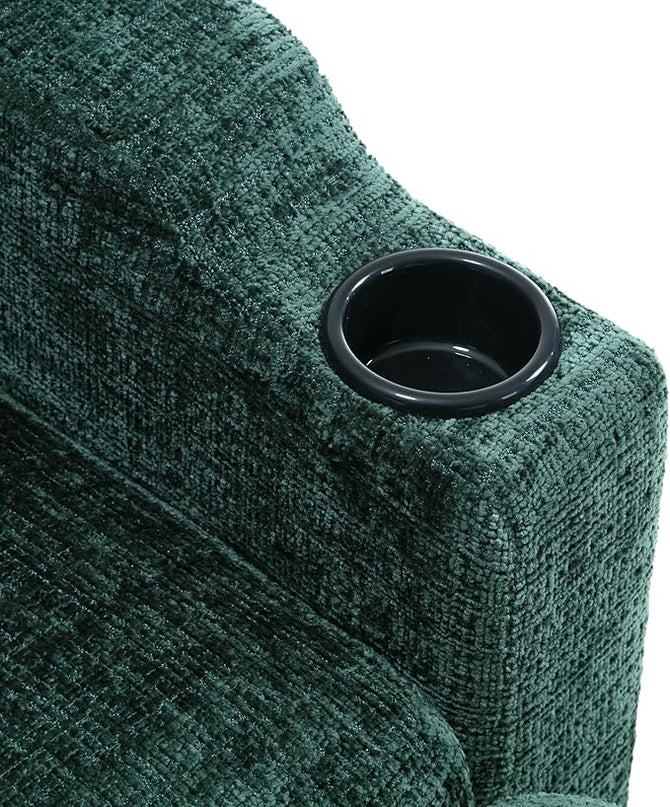 Convertible Sectional Sofa with Movable Storage Ottoman and Cupholders, 3 Seater L-Shaped Corner Couch,Chenille Upholstered Furniture w/Detachable Thicked Cushions for Living Room, Small Space - LeafyLoom