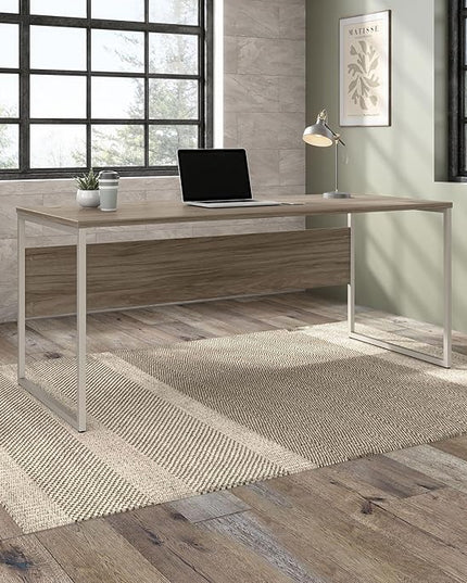 Bush Business Furniture Hybrid 72W x 30D Computer Table Desk with Metal Legs in Modern Hickory - LeafyLoom
