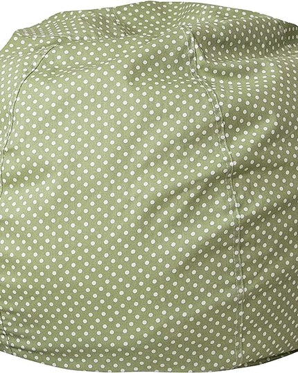 Flash Furniture Dillon Small Bean Bag Chair for Kids and Teens, Foam-Filled Beanbag Chair with Machine Washable Cover, Green Polka Dot - LeafyLoom