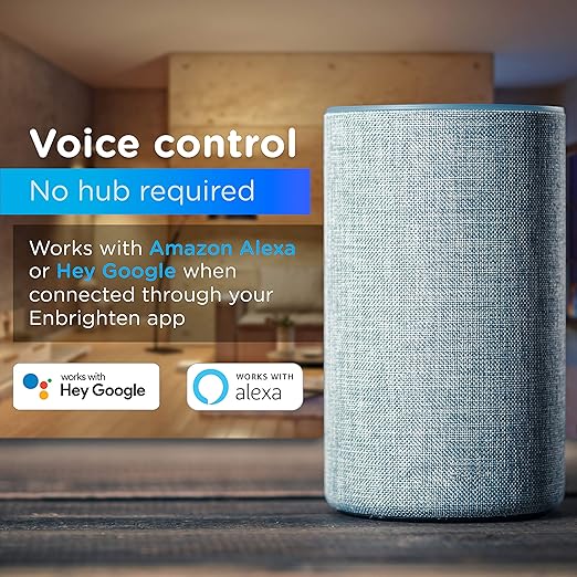 Enbrighten Vibe Outdoor Smart Plug, 2 Grounded Outlets, Weather-Resistant, Custom ON/Off Controls, Schedule Outdoor Lighting, Compatible with Alexa, Google Assistant, Black, 51251 Enbrighten