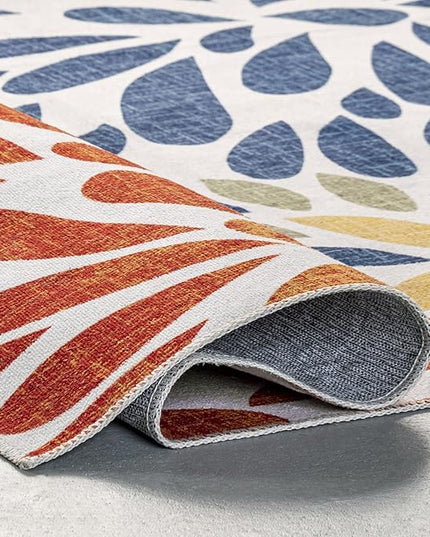 nuLOOM McEwen Bohemian Floral Machine Washable Ultra Thin Area Rug, 3' x 5', Multi - LeafyLoom