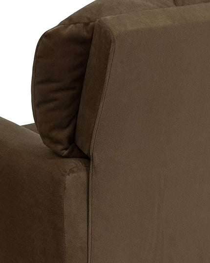 Flash Furniture Chandler Microfiber Kids Recliner with Cup Holder and Safety Recline, Contemporary Reclining Chair for Kids, Supports up to 90 lbs., Brown - LeafyLoom