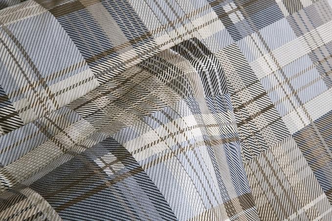 Woolrich Comforter Set, Cabin Lodge, Warm Cover for Colder Season, Modern Cottage-Inspired Down Alternative Ultra Soft Microfiber Bedding, Matching Sham, Plaid Grey/Blue Full/Queen 3 Piece - LeafyLoom