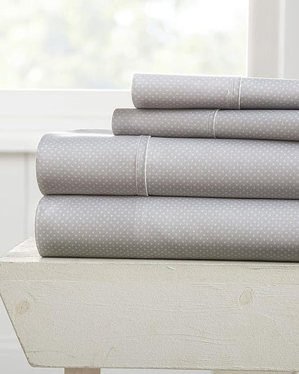 Linen Market 4 Piece Full Bedding Sheet Set (Light Gray Heart) - Sleep Better Than Ever with These Ultra-Soft & Cooling Bed Sheets for Your Full Size Bed - Deep Pocket Fits 16" Mattress - LeafyLoom