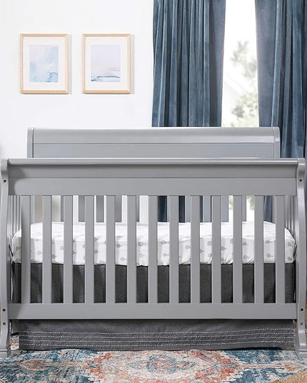 DaVinci Kalani 4-in-1 Convertible Crib in Grey, Greenguard Gold Certified - LeafyLoom