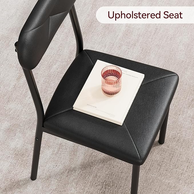 Dining Table for 2, Small Square kitchen Dinner Table Set for 2,Space Saving Wood Modern Dinette With Upholstered,Dining Room Furniture for Breakfast Nook, Apartment,Home Office Small Space,3 Piece - LeafyLoom