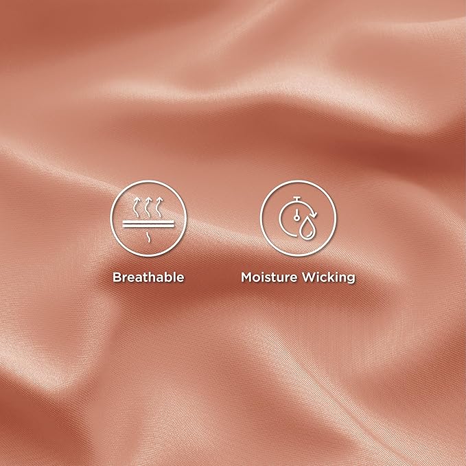 Bedsure Queen Sheets, Rayon Derived from Bamboo, Queen Cooling Sheet Set, Deep Pocket Up to 16", Breathable & Soft Bed Sheets, Hotel Luxury Silky Bedding Sheets & Pillowcases, Coral - LeafyLoom