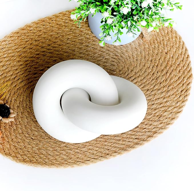Wood Knot for Coffee Table Wood Link Chain Decor Shelf Decorations, Modern Farmhouse Bookshelf Decorative Objects - LeafyLoom