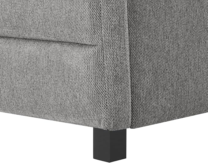 Linen Upholstered Full Size Daybed with Trundle, Solid Wooden Sofa Bedframe w/Pull Out Bed and Tufted Decorate, No Box Spring Needed, for Kids, Bedroom, Dorm - LeafyLoom