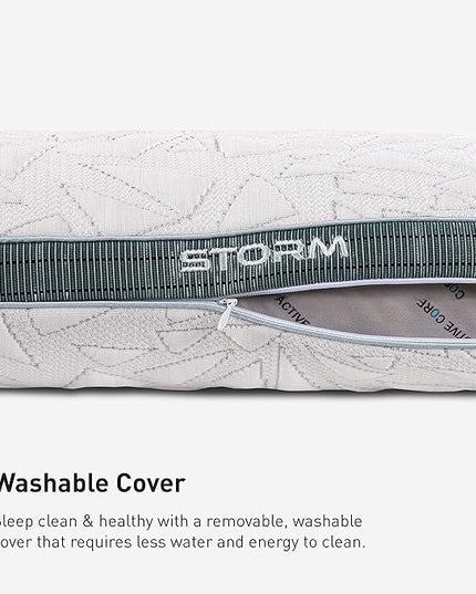 Bedgear Storm Performance Pillow - Travel Size - Cooling Bed Pillow for Hot Sleepers - Medium-Firm Pillow for All Sleep Positions, Hypoallergenic, Washable & Removable Cover - LeafyLoom