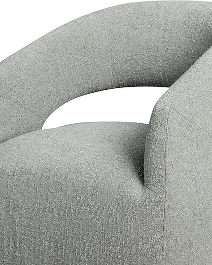 Dining Chairs with Casters Upholstered Modern Armchair with Rollers for Diningroom Bedroom Livingroom Reading Room, 32.25''H, Grey - LeafyLoom
