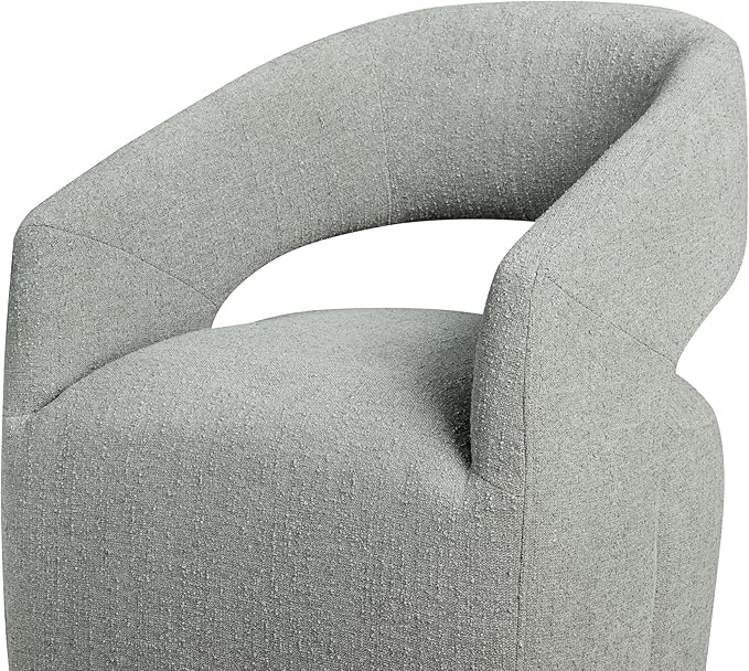 Dining Chairs with Casters Upholstered Modern Armchair with Rollers for Diningroom Bedroom Livingroom Reading Room, 32.25''H, Grey - LeafyLoom