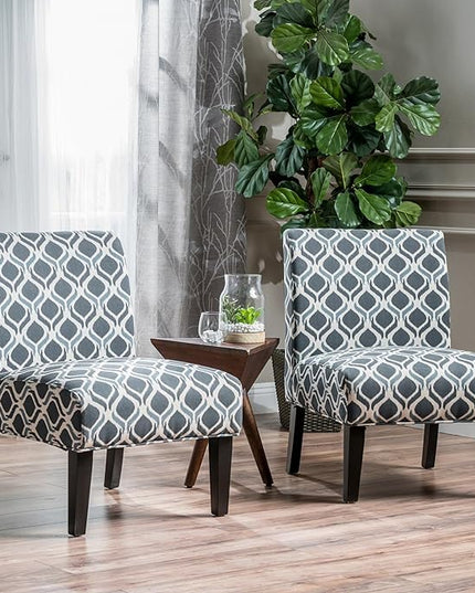 Christopher Knight Home Kassi Fabric Accent Chairs, 2-Pcs Set, Blue / Navy - LeafyLoom