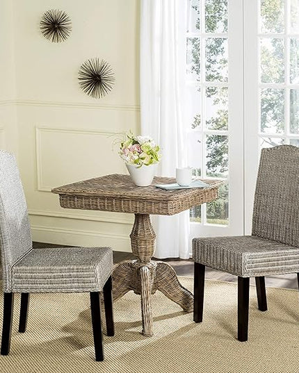 Safavieh Home Collection Odette Grey Wicker Dining Chair - LeafyLoom