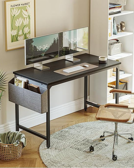 CubiCubi Computer Desk, 63" Study Writing Table for Home Office, Modern Simple Style PC Desk, Black - LeafyLoom
