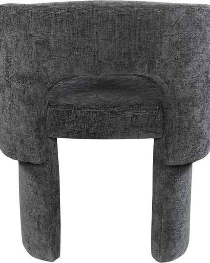 Meridian Furniture Emmet Collection Modern | Contemporary Dining Accent Chair with Rich Fabric, Steel Inner Frame, 26" W x 23.5" D x 30" H, Black - LeafyLoom