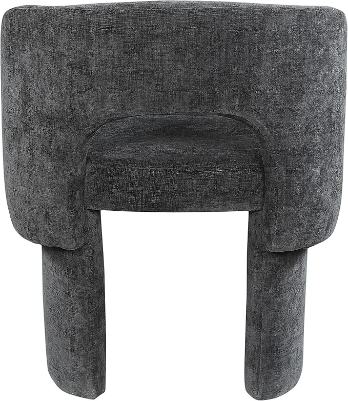 Meridian Furniture Emmet Collection Modern | Contemporary Dining Accent Chair with Rich Fabric, Steel Inner Frame, 26" W x 23.5" D x 30" H, Black - LeafyLoom