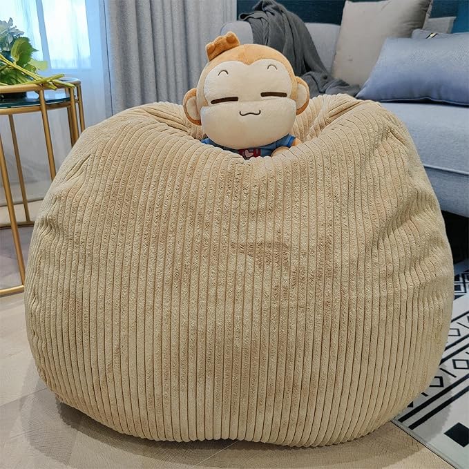 Bean Bag Chairs (No Filler),Bean Bag Cover,Stuffed Animal Storage Bean Bag,Toddler Bean Bag,Bean Bag for Adults,Kids,Teens,Large bean bag - LeafyLoom