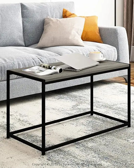 FURINNO Camnus Modern Living Coffee Table, French Oak Grey - LeafyLoom