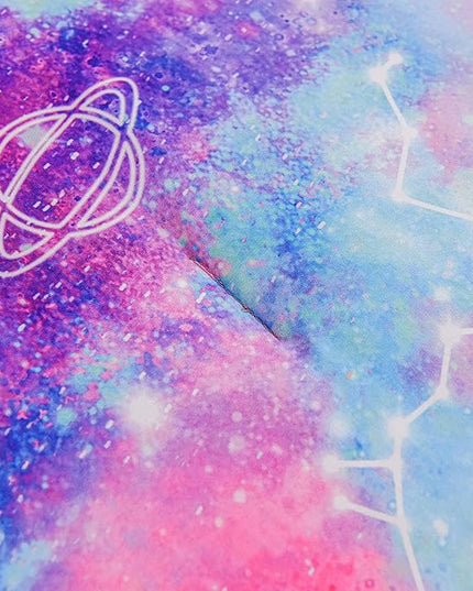 Btargot Lightweight Microfiber 6 Piece Comforter Set, Tie Dye Galaxy Constellation Pattern Bedding Set for Boys Girls Teen, Queen Purple - LeafyLoom