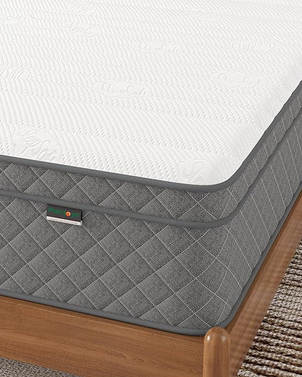 Full Mattress, 12 Inch Cooling-Gel Memory Foam and Pocket Spring Hybrid Mattress, Full Size Mattress in a Box, CertiPUR-US Certified, Medium Firm, Double Mattress - LeafyLoom
