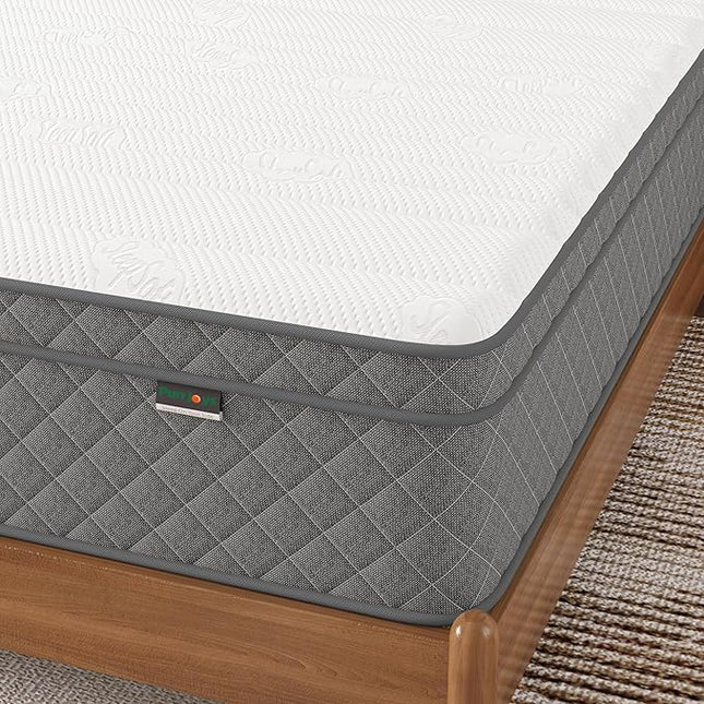 Queen Mattress, 12 Inch Cooling-Gel Memory Foam and Pocket Spring Hybrid Mattress, Queen Bed Mattress in a Box, CertiPUR-US Certified, Medium Firm, Queen Size Mattress - LeafyLoom