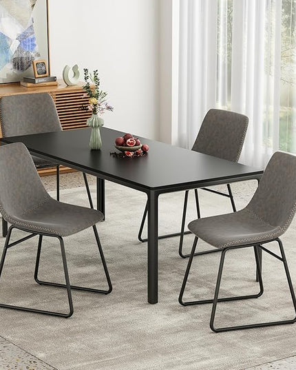 Dining Chairs Set of 4, Kitchen & Dining Room Chairs Dining Chairs Midcentury Modern Chair, Mid Century Faux Leather Dining Chair Comfortable,Dining Chair for Home - LeafyLoom