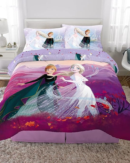 Disney Frozen 2 Kids Bedding Super Soft Comforter And Sheet Set, 5 Piece Full Size, "Official" Disney Product By Franco - LeafyLoom