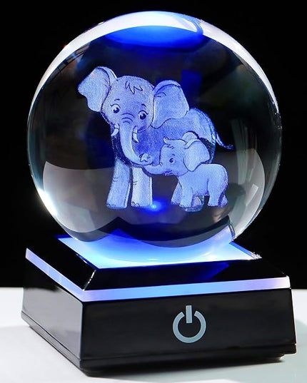 Elephant Gifts For Women Decorations For Home, 3D Crystal Elephant Decor Figurines Statue Gift For Elephant Lovers mom grandma birthday gifts for mom from daughters son unique gift ideas Stuff - LeafyLoom
