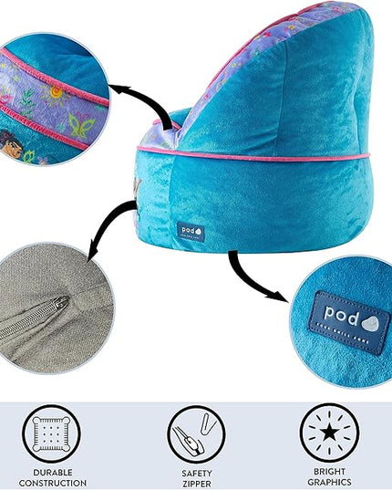 Idea Nuova Disney Encanto Madrigal Family Blue Round Bean Bag Chair for Kids, Ages 3+, Large - LeafyLoom
