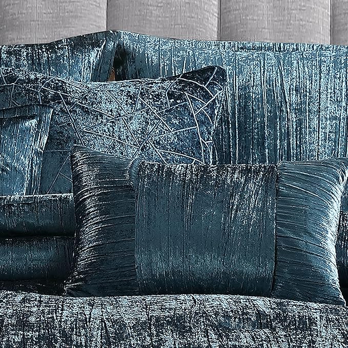Riverbrook Home Turin Comforter Set, Queen, Blue, 7-Piece Set - LeafyLoom