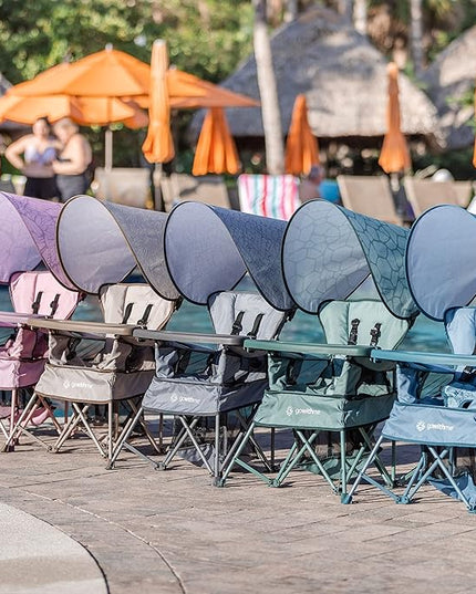 Baby Delight Go with Me Venture Portable Chair | Indoor and Outdoor | Sun Canopy | 3 Child Growth Stages | Garden Green - LeafyLoom