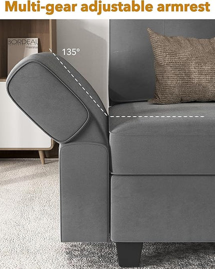 Modular Sectional Sofa, Convertible Sectional Couches for Living Room L Shaped Sofa Couch with Storage Ottoman, High Supportive 6 Seats Reversible Sectionals 113'' with Chaise, Dark Grey - LeafyLoom