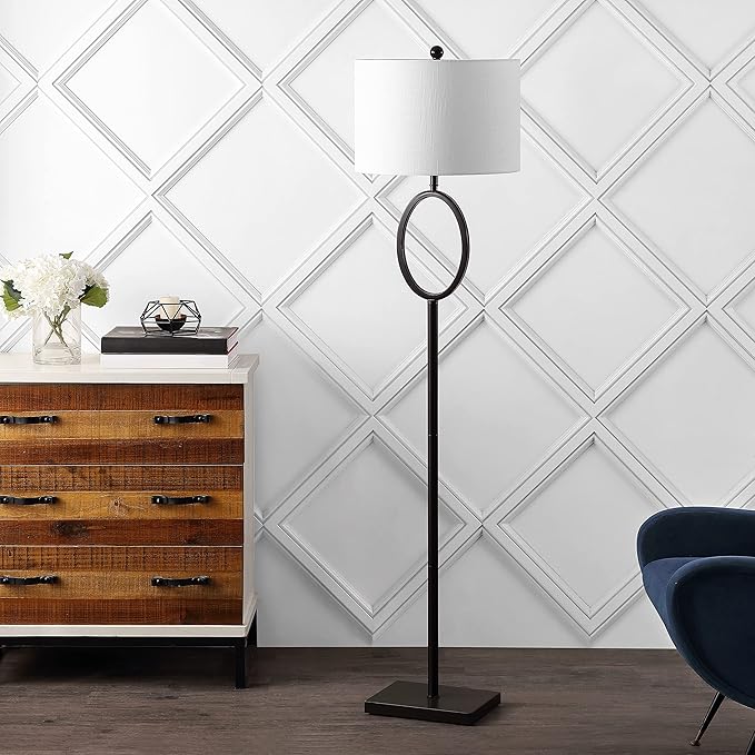 JONATHAN Y JYL1089B April 61" Metal Modern Contemporary LED Floor Lamp, Modern, Contemporary, Glam, Traditional, Office, Living Room, Family Room, Dining Room, Bedroom, Foyer, Oil Rubbed Bronze - LeafyLoom