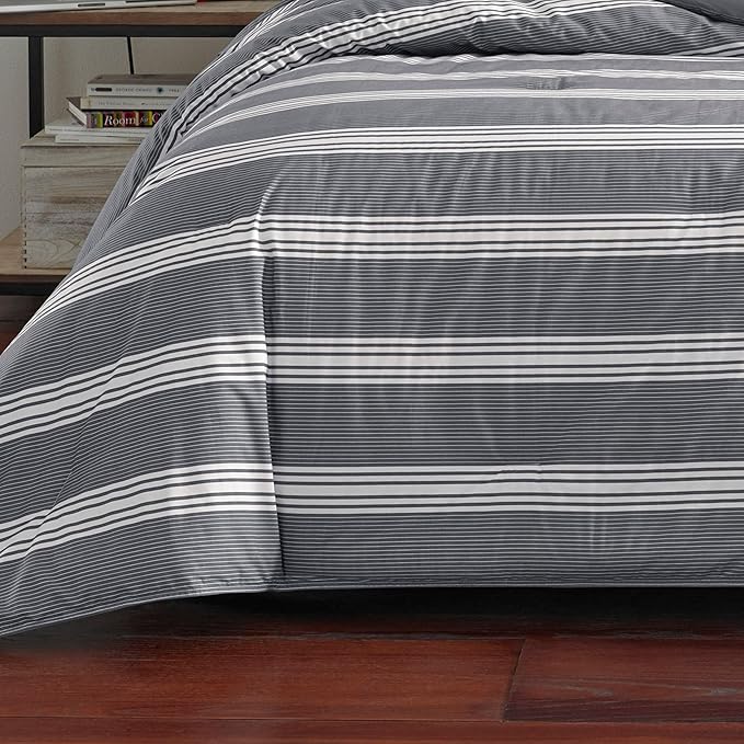 Nautica - Queen Comforter Set, Cotton Reversible Bedding with Matching Shams, Stylish Home Decor (Craver Grey, Queen) - LeafyLoom