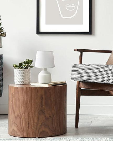 Simple Designs LT2080-OFF Mini Bocksbeutal Concrete Table Lamp, Off White - LeafyLoom