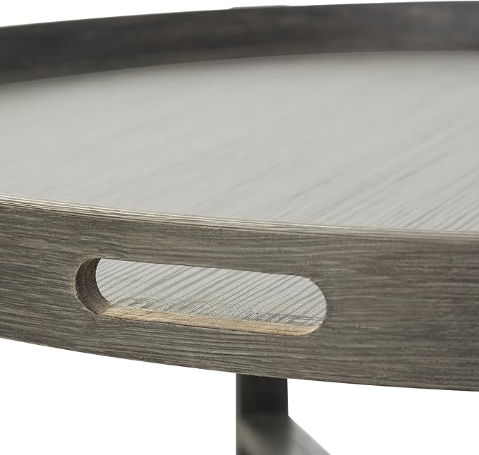 Safavieh Home Collection Cursten Retro Wood Tray Top Coffee Table, Dark Grey - LeafyLoom