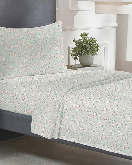 California Design Den Rose Sheet Set Twin XL, 100% Cotton 3 Pc Deep Pocket Twin XL Sheets & Pillowcase Set - Vintage Rose - LeafyLoom