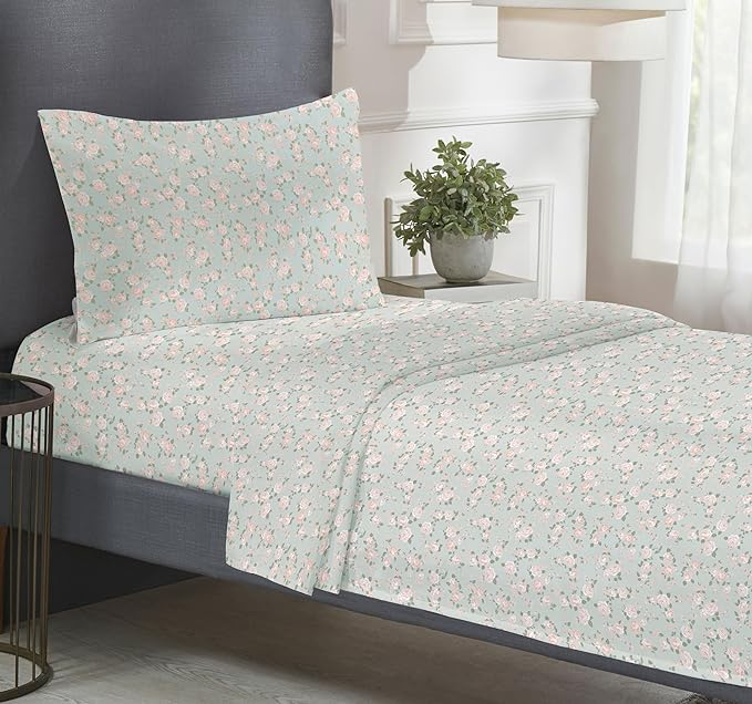 California Design Den Rose Sheet Set Twin XL, 100% Cotton 3 Pc Deep Pocket Twin XL Sheets & Pillowcase Set - Vintage Rose - LeafyLoom