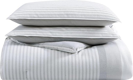 Nautica - Queen Comforter Set, Cotton Reversible Bedding with Matching Shams, Mediterranean Inspired Home Decor for All Seasons (Fairwater Grey, Queen) - LeafyLoom
