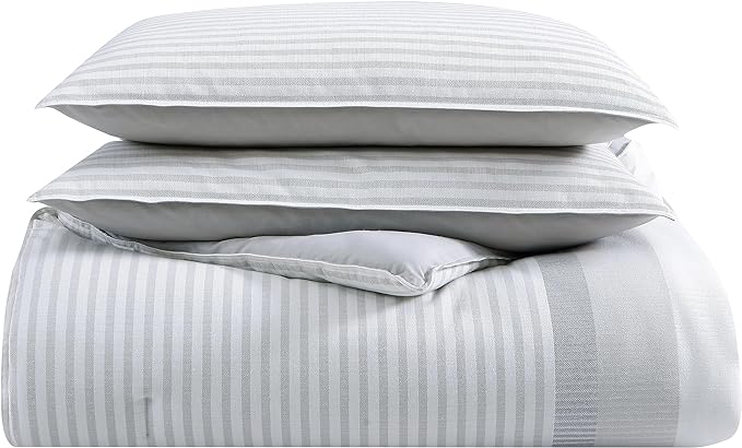 Nautica - Queen Comforter Set, Cotton Reversible Bedding with Matching Shams, Mediterranean Inspired Home Decor for All Seasons (Fairwater Grey, Queen) - LeafyLoom