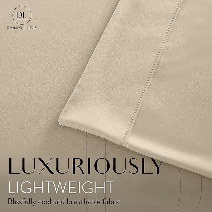 Danjor Linens Twin Sheets Set - Hotel Luxury Essential Bedding - 4 pc Soft Bedding & Pillowcases Set with Deep Pockets - Breathable Bed Sheets, Wrinkle Free - Taupe Sheets - LeafyLoom